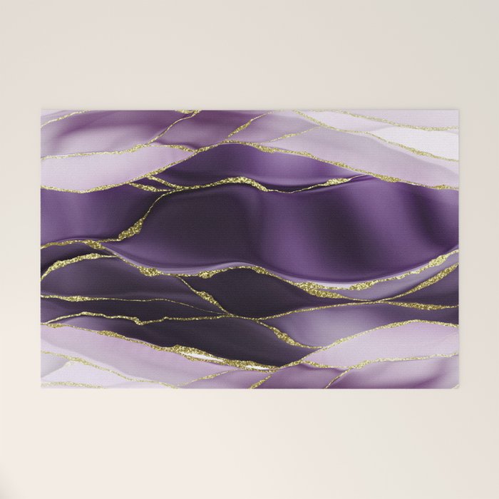 Day And Night Purple Marble Landscape Welcome Mat