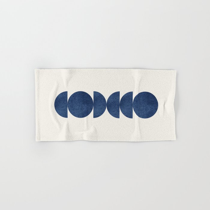 Blue Navy Retro Scandinavian Mid Century Modern Bath Towel