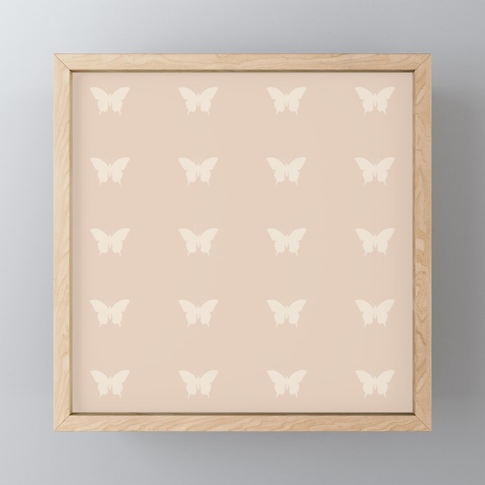 Butterfly Pattern - Neutral Pink Mini Art Print