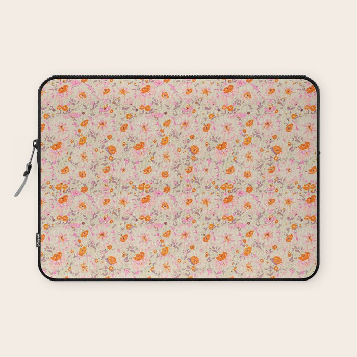 Faded Floral  - Pink / Citrus Laptop Sleeve
