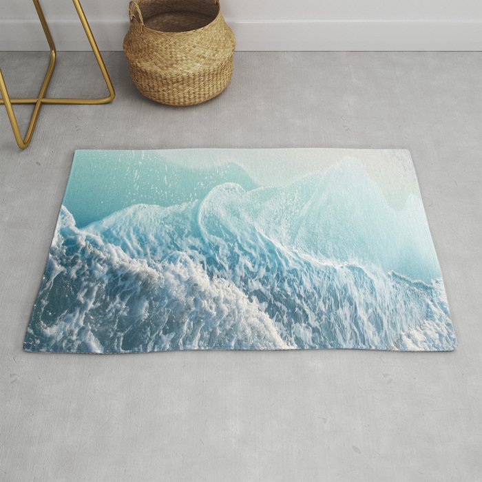 Soft Turquoise Ocean Dream Waves #1 #Water #Decor #Art #Homestorie Rug