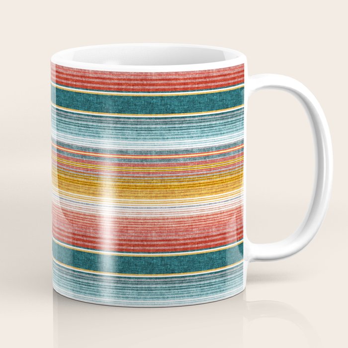 Serape Southwest Stripe - Orange & Teal Coffee Mug
