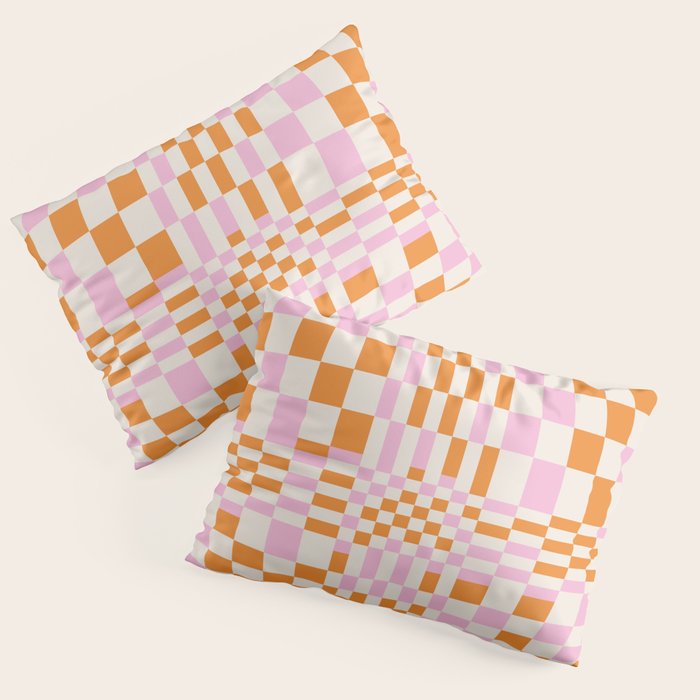 Happy Colorful Checkered Pattern  Pillow Sham