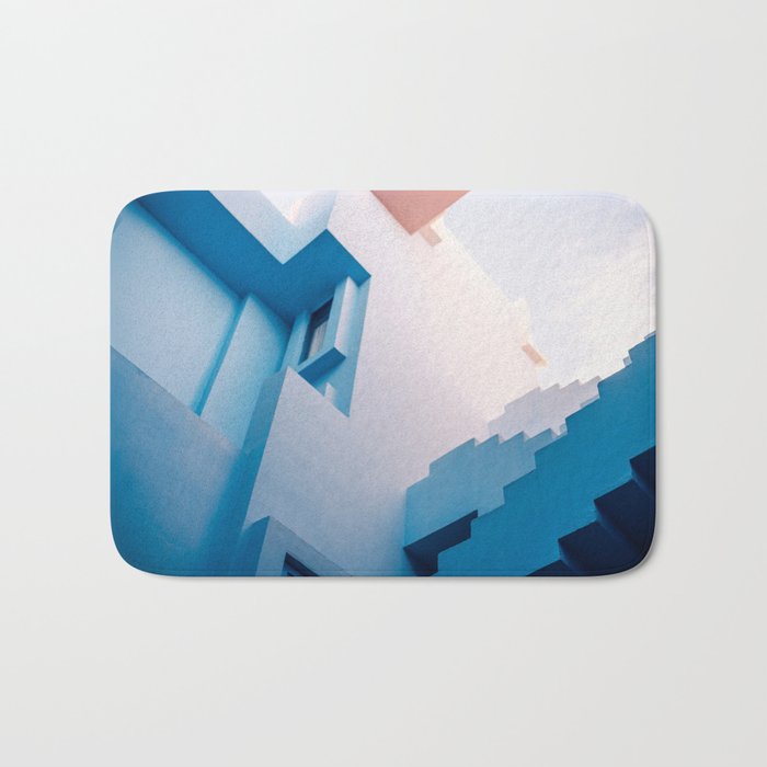 Muralla Roja Blue And Pink Geometric Walls Bath Mat