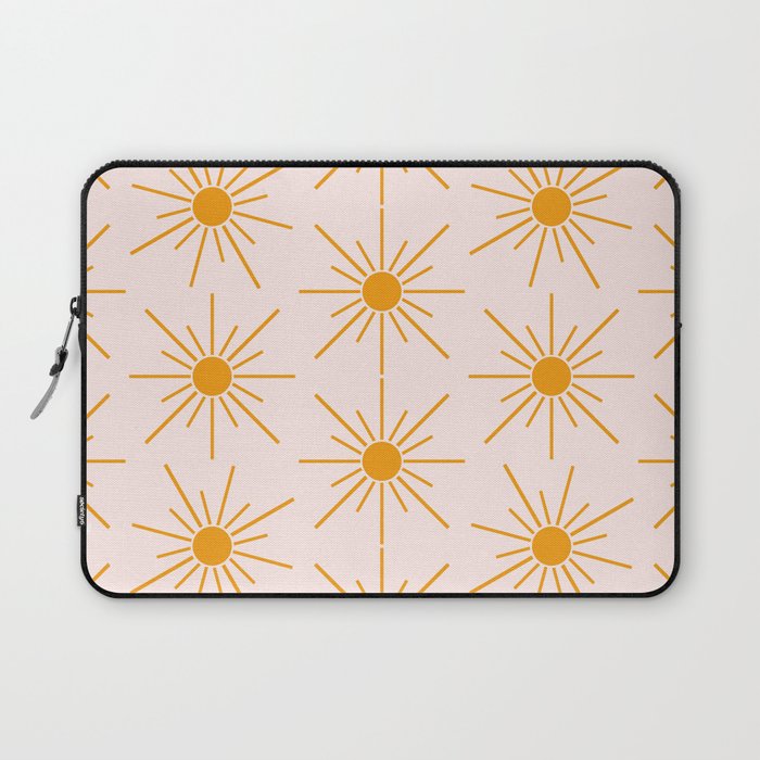 Sun Pattern On Pink Background Laptop Sleeve