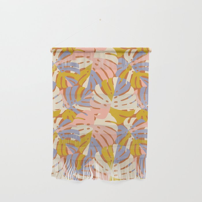 Color Block Monstera Pink + Lavender Wall Hanging