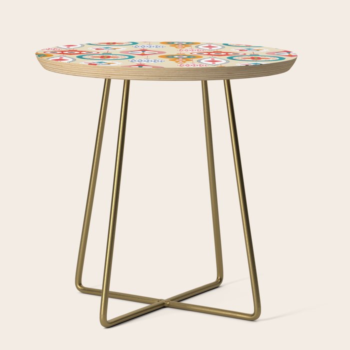 Retro Christmas Ornaments Pattern Side Table