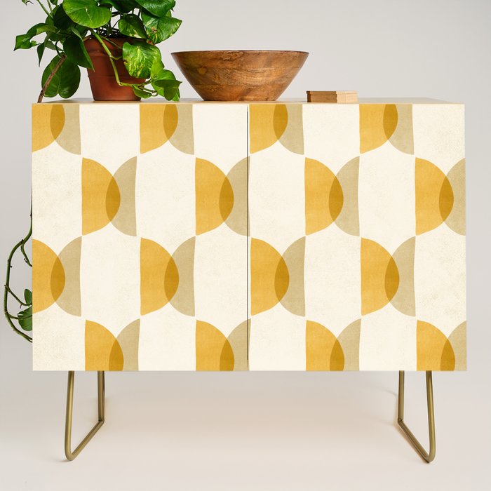 Shape Study In Gold / Geometric Pattern Credenza
