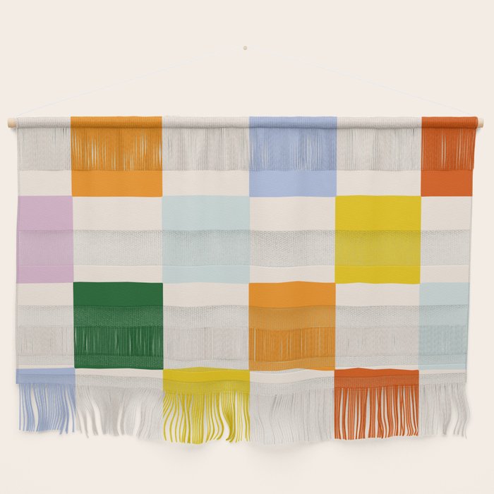 Retro Rainbow Checkerboard  Wall Hanging