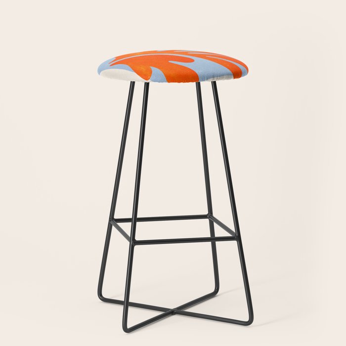 Red Coral Leaf: Matisse Paper Cutouts Ii Stool