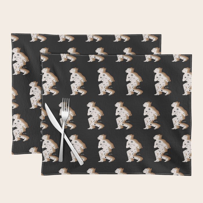 Space Cowboy - Black, White & Camel Placemat