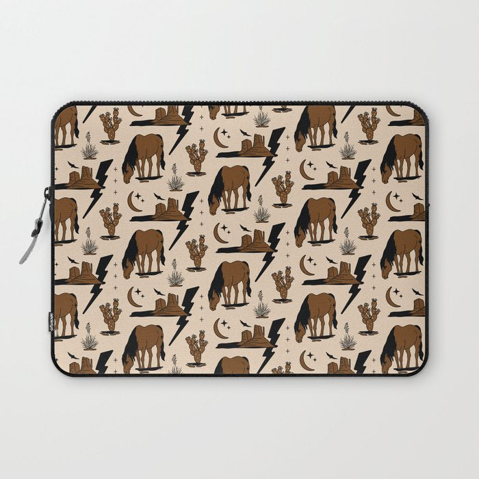 Electric Oasis - Black, Brown & Tan Laptop Sleeve
