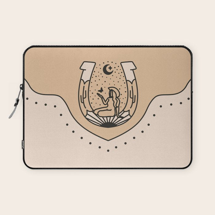 Good Fortune Gal - Neutral & Black Laptop Sleeve