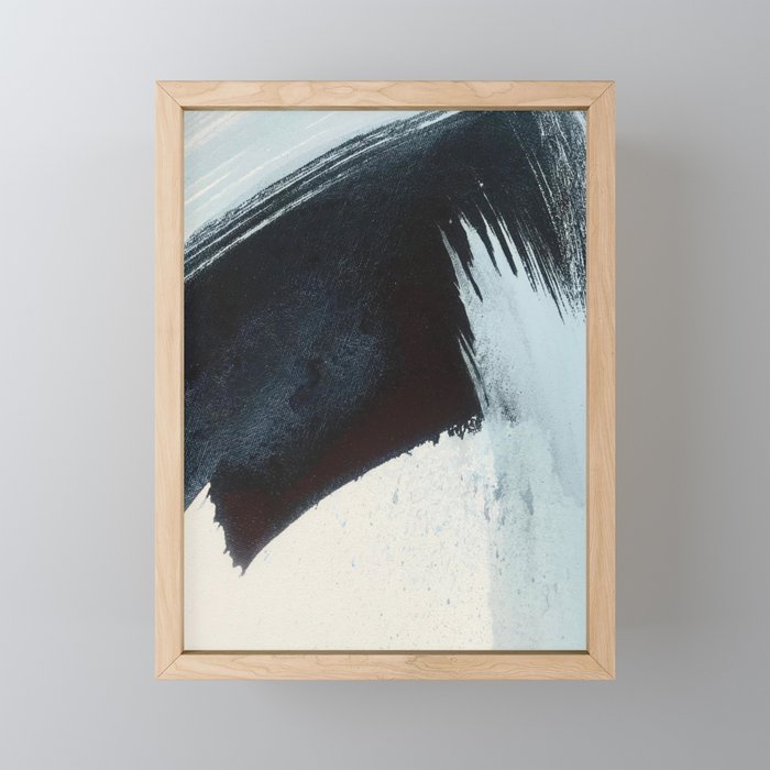 Like A Gentle Hurricane [2]: A Minimal, Abstract Piece In Blues And White By Alyssa Hamilton Art Mini Art Print