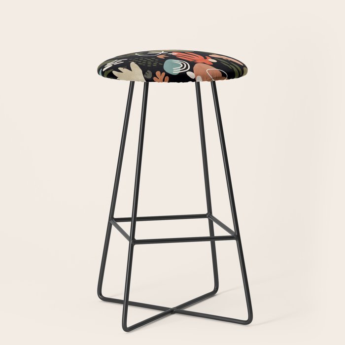 Abstract Shapes Of Dark Modern Nature Stool