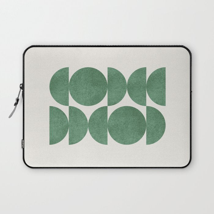 Green Retro Scandinavian - Mid Century Modern Laptop Sleeve