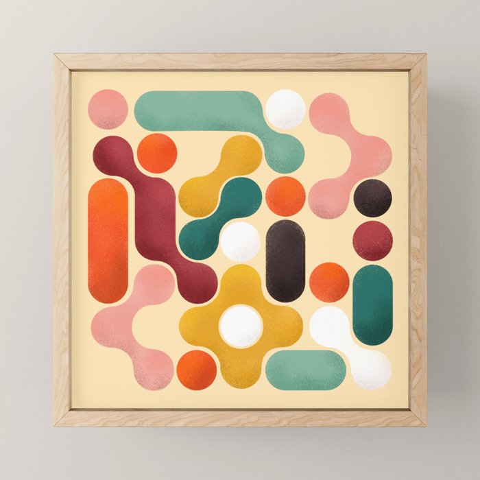 Color Pops - Mid Century Style  Mini Art Print