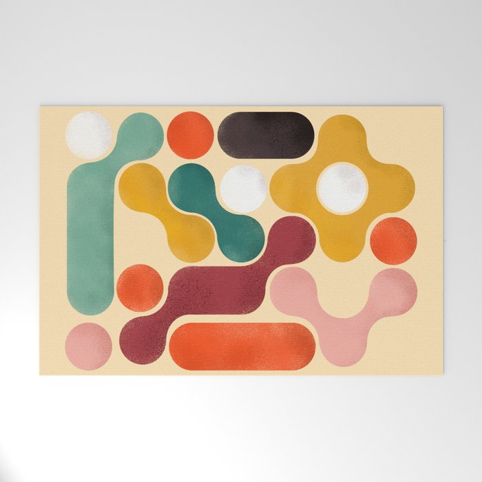 Color Pops - Mid Century Style  Welcome Mat