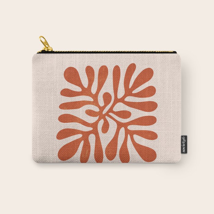 Nature Leaf Cutouts Iii: Terracotta Edition | Mid-Century Henri Matisse Series Carry All Pouch