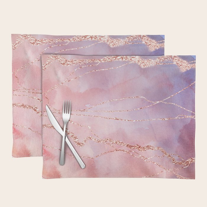 Blush And Purple Sky With Rose Gold Flashes Placemat