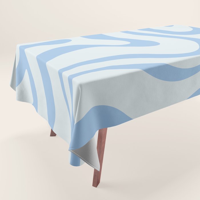Soft Liquid Swirl Abstract Pattern Square In Powder Blue Tablecloth