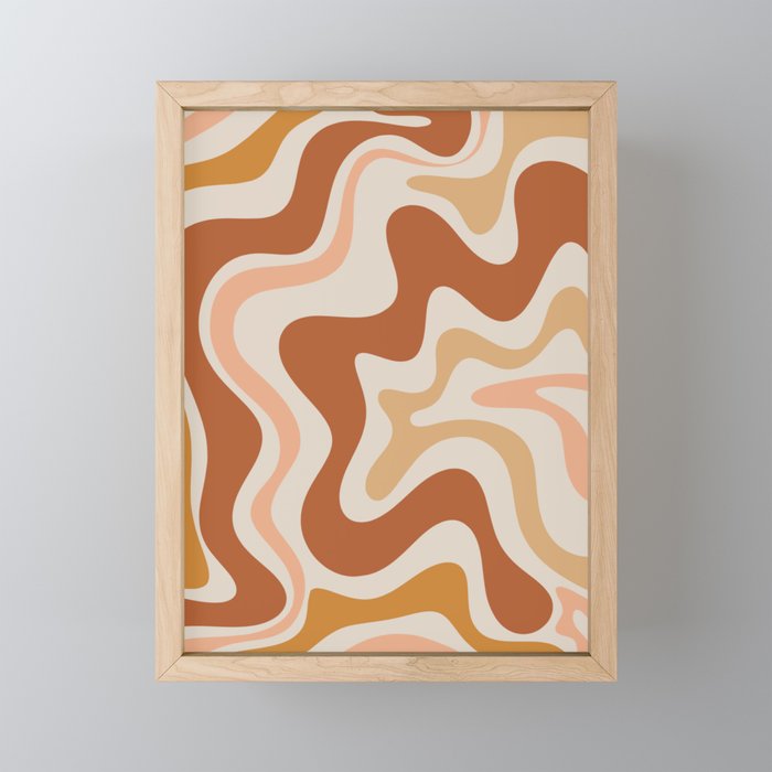 Liquid Swirl Abstract In Earth Tones Mini Art Print