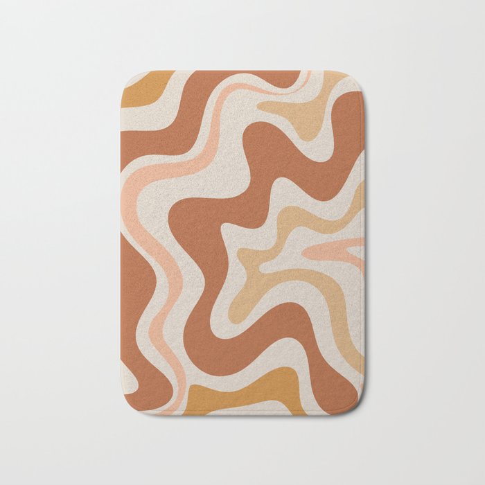 Liquid Swirl Abstract In Earth Tones Bath Mat