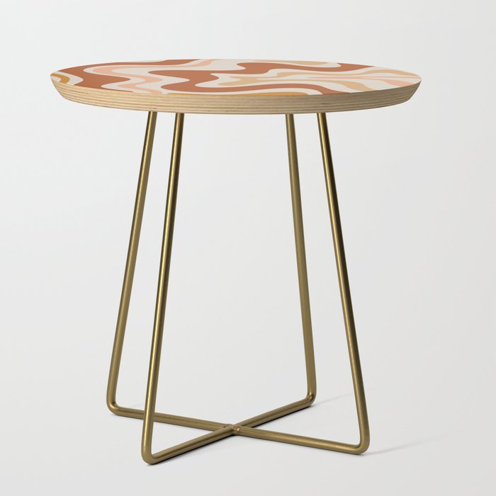 Liquid Swirl Abstract In Earth Tones Side Table