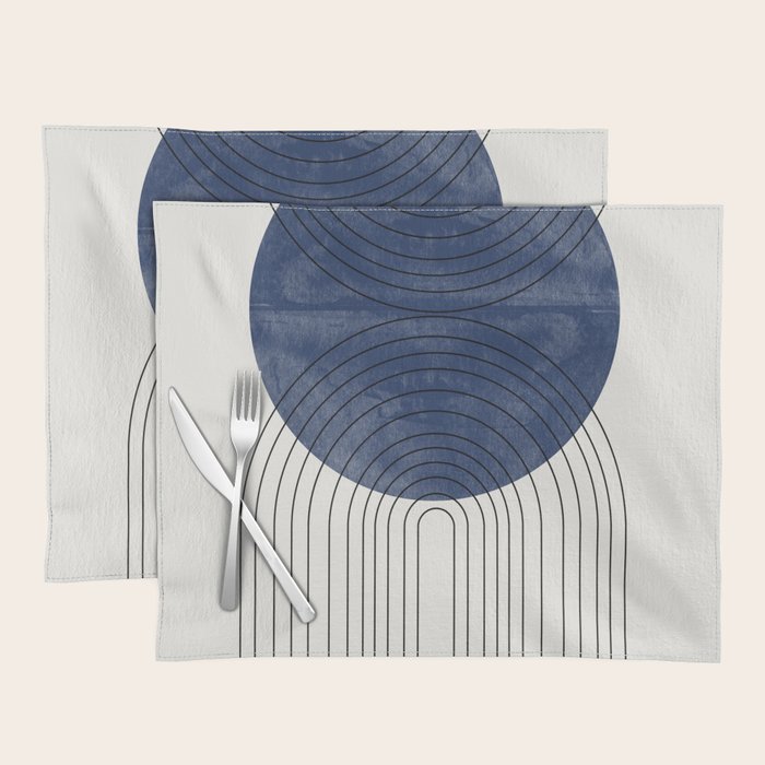 Mid Century Modern Blue Perfect Balance Placemat