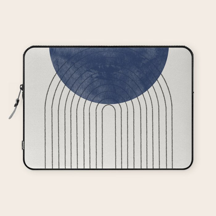 Mid Century Modern Blue Perfect Balance Laptop Sleeve