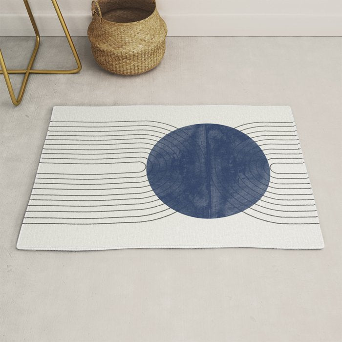 Mid Century Modern Blue Perfect Balance Rug