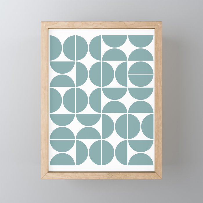 Mid Century Modern Geometric 04 Glass Blue Mini Art Print
