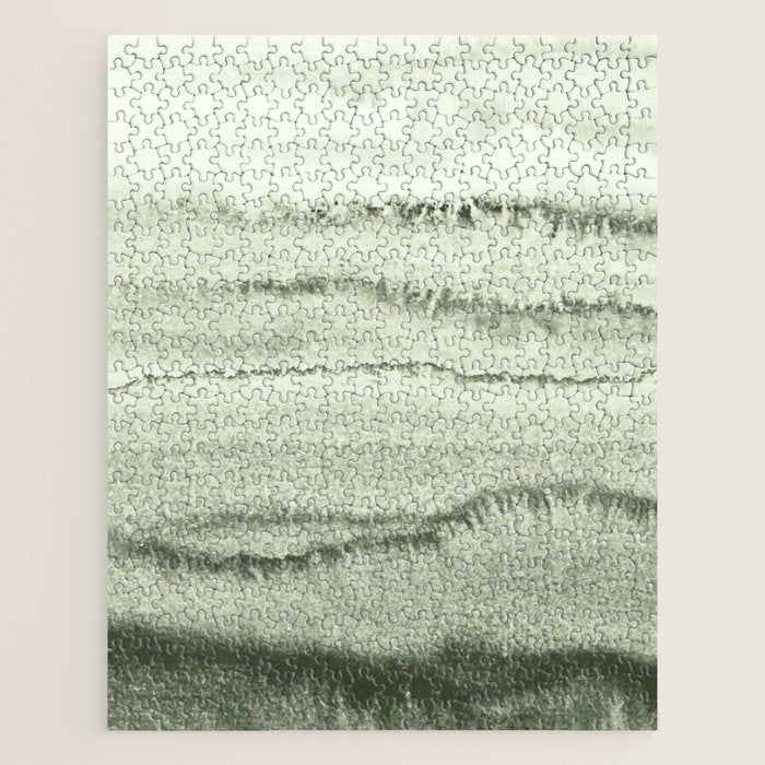 Within The Tides - Sage Green By Ms  Jigsaw Puzzle