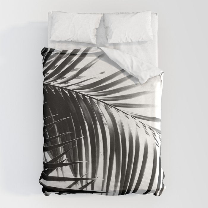 Palm Leaves Black & White Vibes #3 #Tropical #Decor #Art #Homestorie Duvet Cover