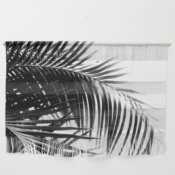 Palm Leaves Black & White Vibes #3 #Tropical #Decor #Art #Homestorie Wall Hanging