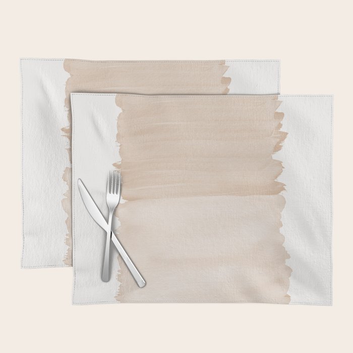 Warm Beige Abstract Minimalism #1 #Minimal #Ink #Decor #Art #Homestorie Placemat