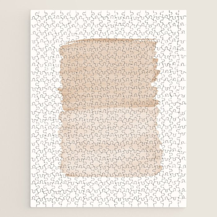 Warm Beige Abstract Minimalism #1 #Minimal #Ink #Decor #Art #Homestorie Jigsaw Puzzle