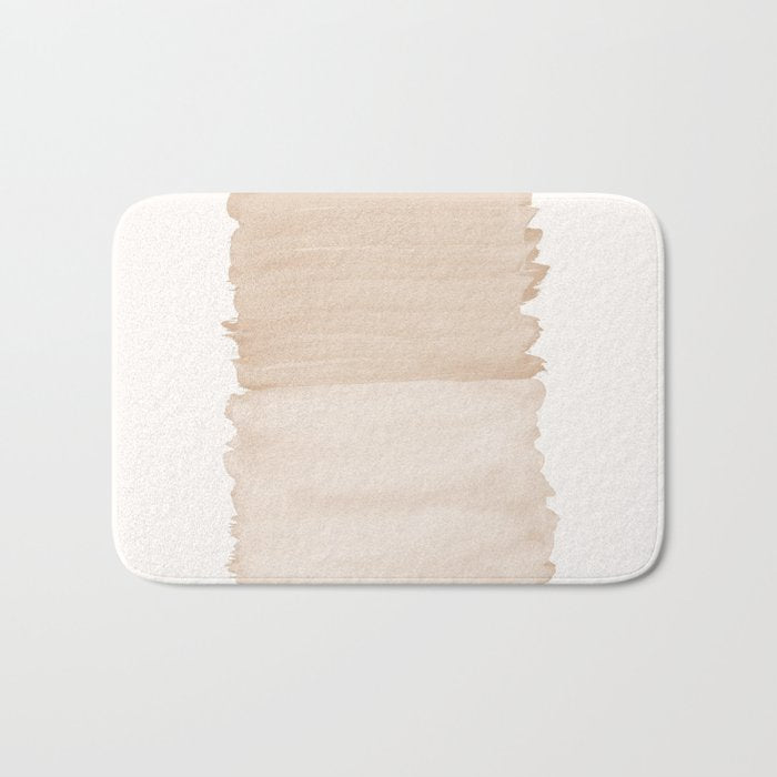 Warm Beige Abstract Minimalism #1 #Minimal #Ink #Decor #Art #Homestorie Bath Mat