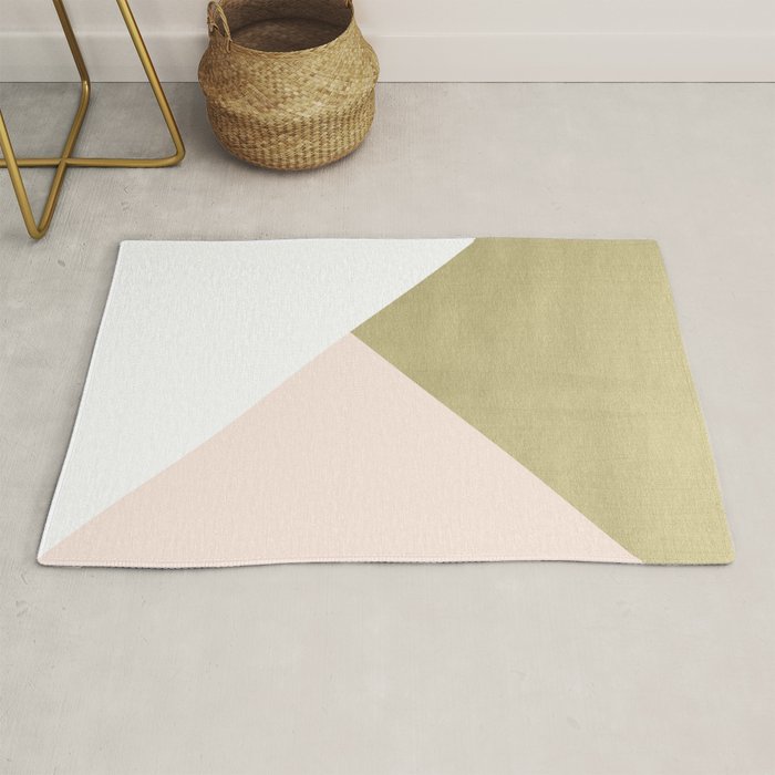 Gold Meets Blush & White Geometric #1 (Faux Foil) #Decor #Art #Homestorie Rug