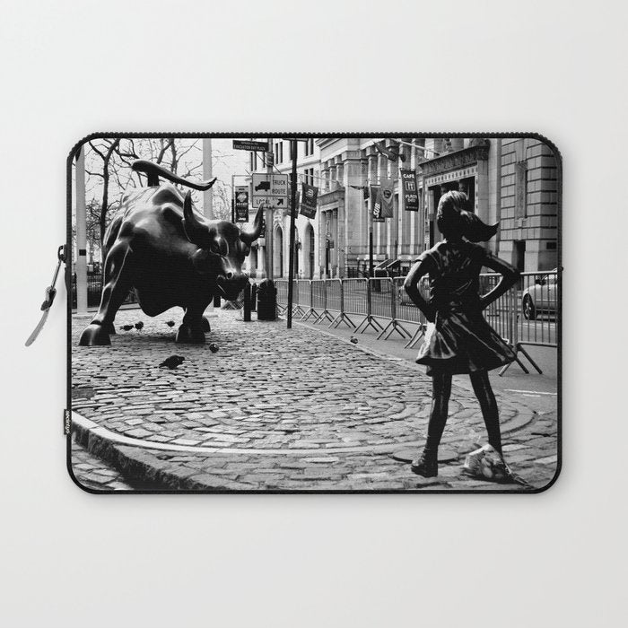 Fearless Girl And The Charging Bull Laptop Sleeve