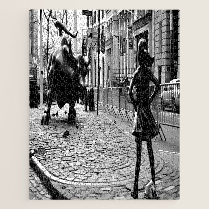 Fearless Girl And The Charging Bull Jigsaw Puzzle