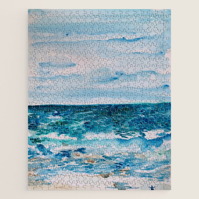 Cabo Beach Mexico Watercolor #1 Jigsaw Puzzle