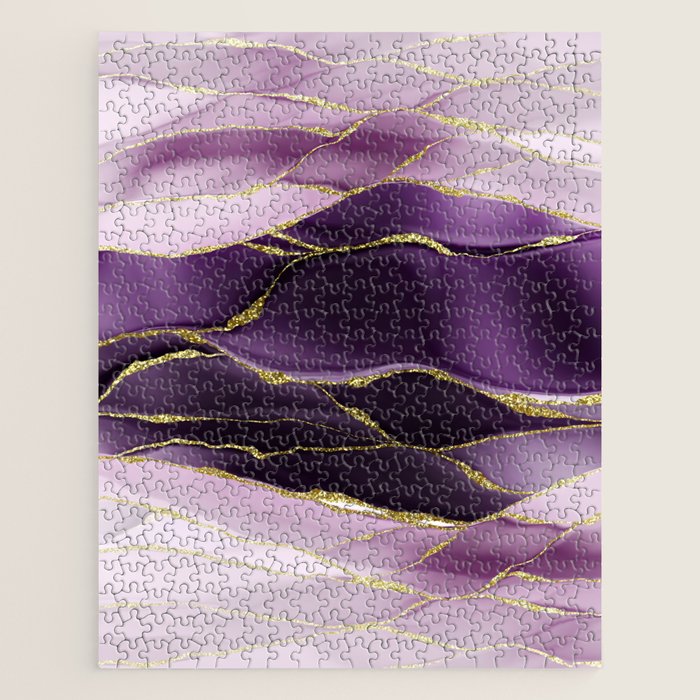 Day And Night Purple Marble Landscape Jigsaw Puzzle