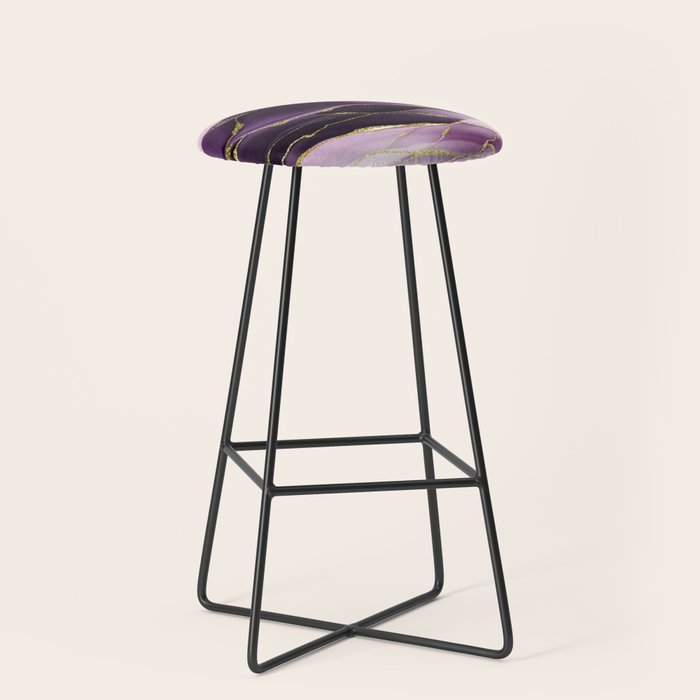 Day And Night Purple Marble Landscape Stool
