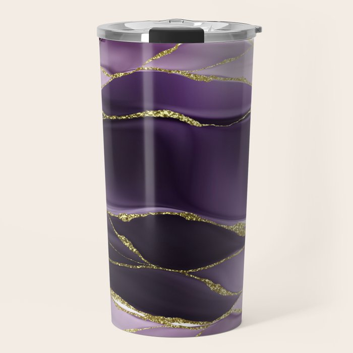 Day And Night Purple Marble Landscape Travel Mug