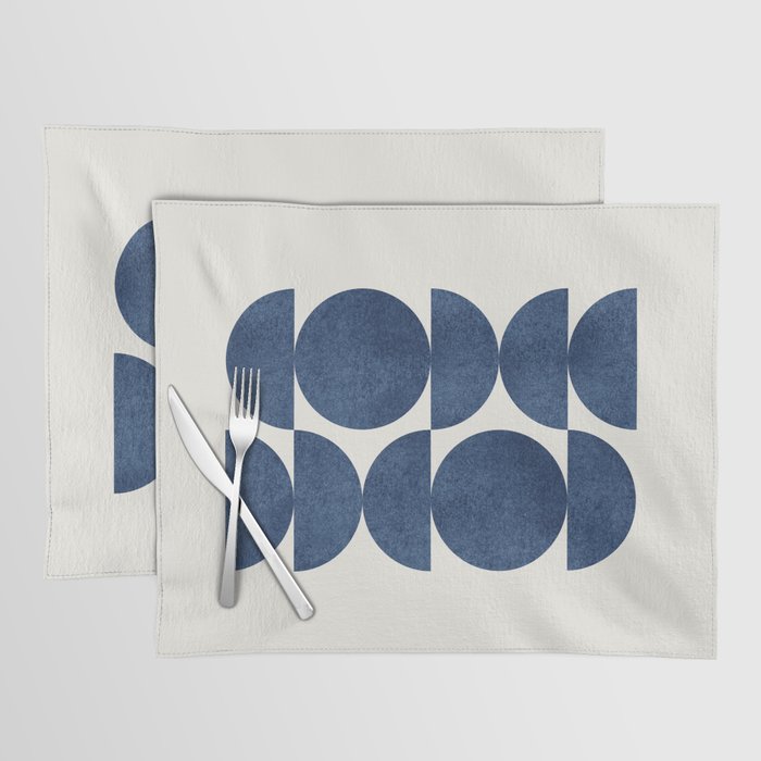Blue Navy Retro Scandinavian Mid Century Modern Placemat