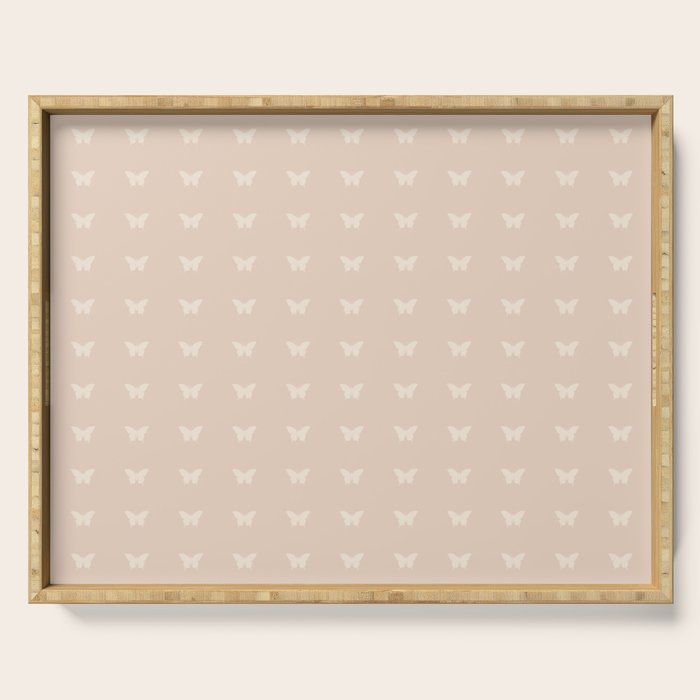 Butterfly Pattern - Neutral Pink Serving Tray