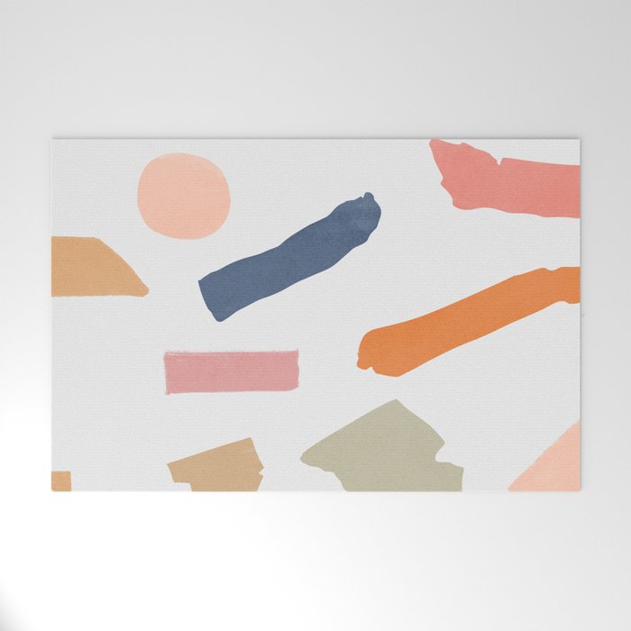 Mix Of Color Shapes Happy Artwork Welcome Mat