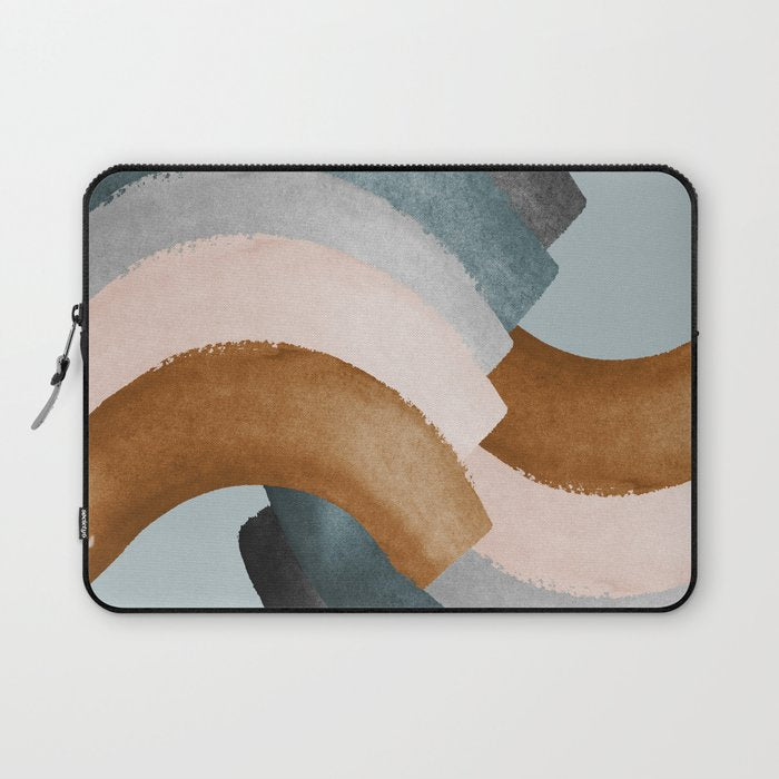 Brushstroke Rainbows - Teal Laptop Sleeve