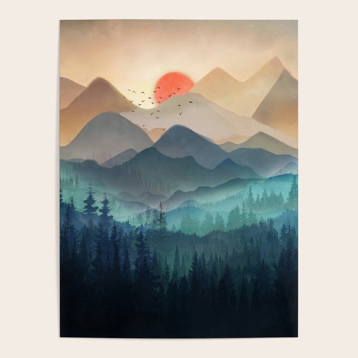 Wilderness Becomes Alive At Night Poster